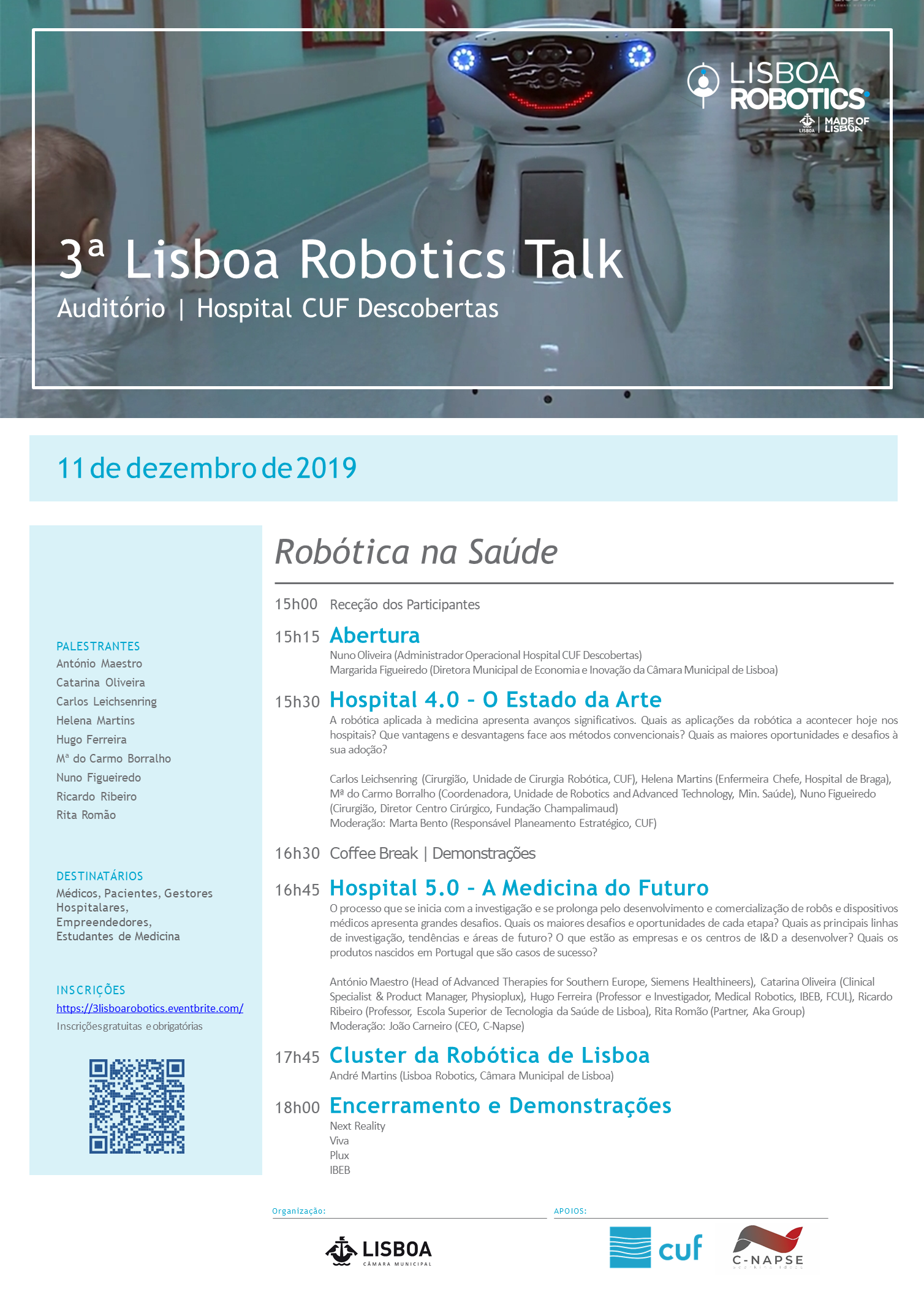 Programa de la 3.ª Lisbon Robotics Talk